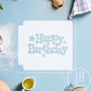 Happy Birthday cookie stencil JB45