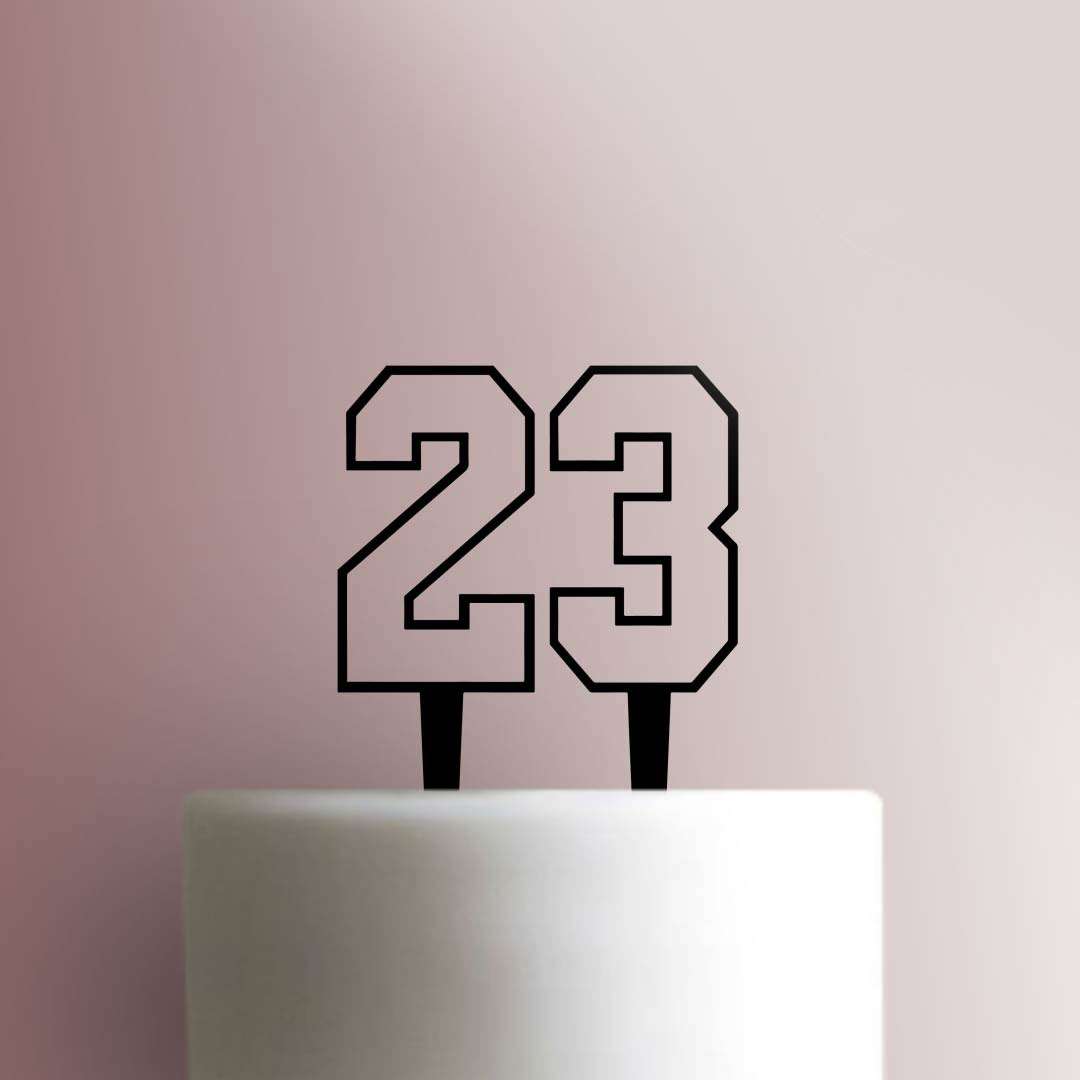 Number 23 Golden Acrylic Shiny Cake Topper | for Wedding Anniversary B –  Balloonistics