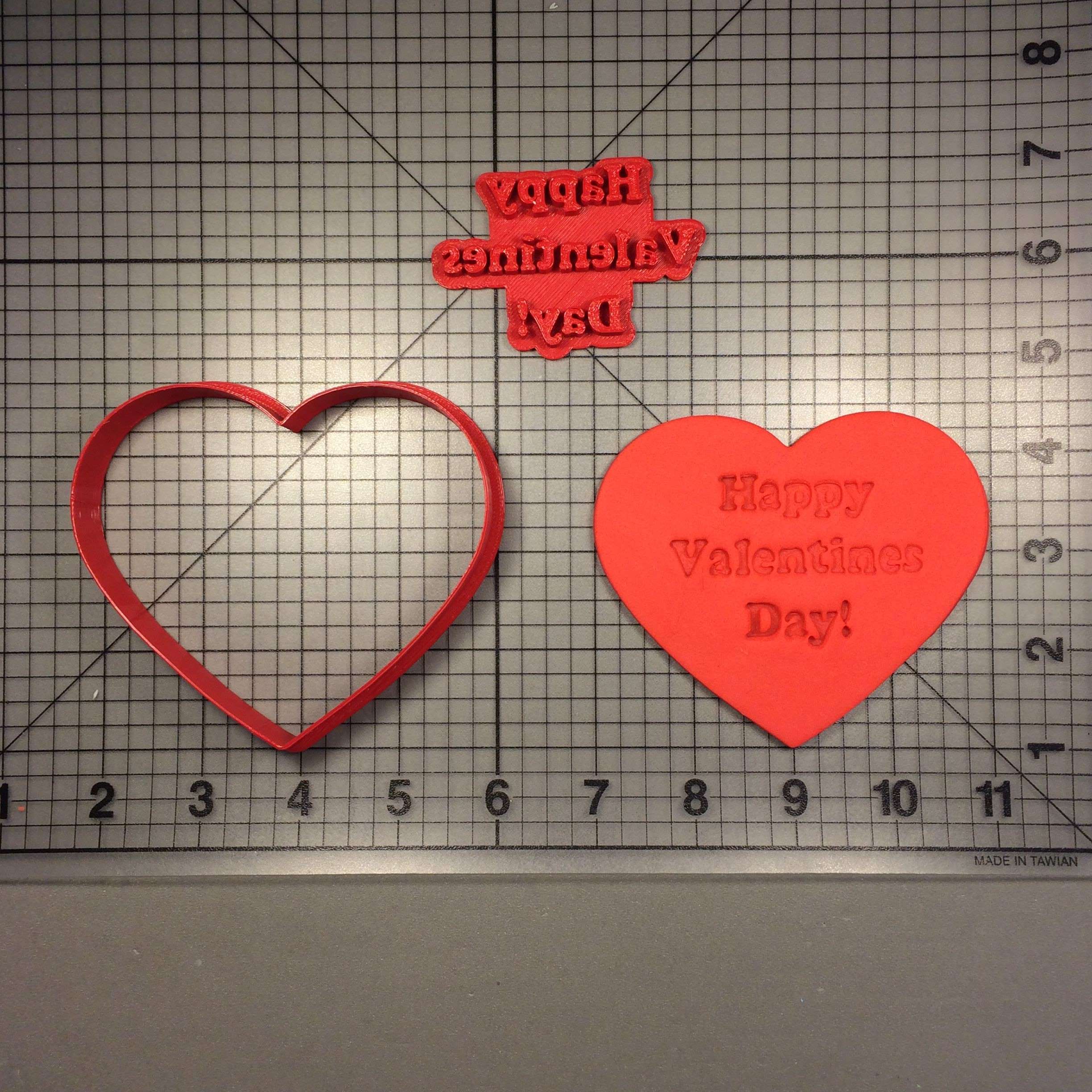 Valentine's Day Cookie Cutter & Stamp - Square Heart Happy Valentine's –  Sillyko
