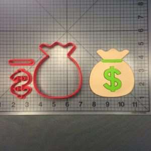 3 Wealth theme cookie cutters: Piggy Bank, Gold Coin, Money Bag cash new  year
