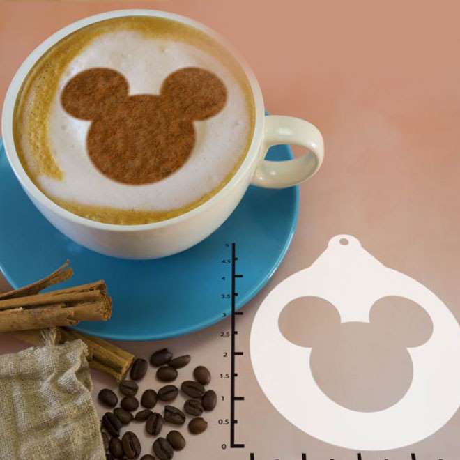 57 PCS Coffee Latte Art Stencils with Art Pen and Dust Canister Mesh Powder  Shaker and,Coffee Decorating Mould with Side Hanging Coffee Spoon and