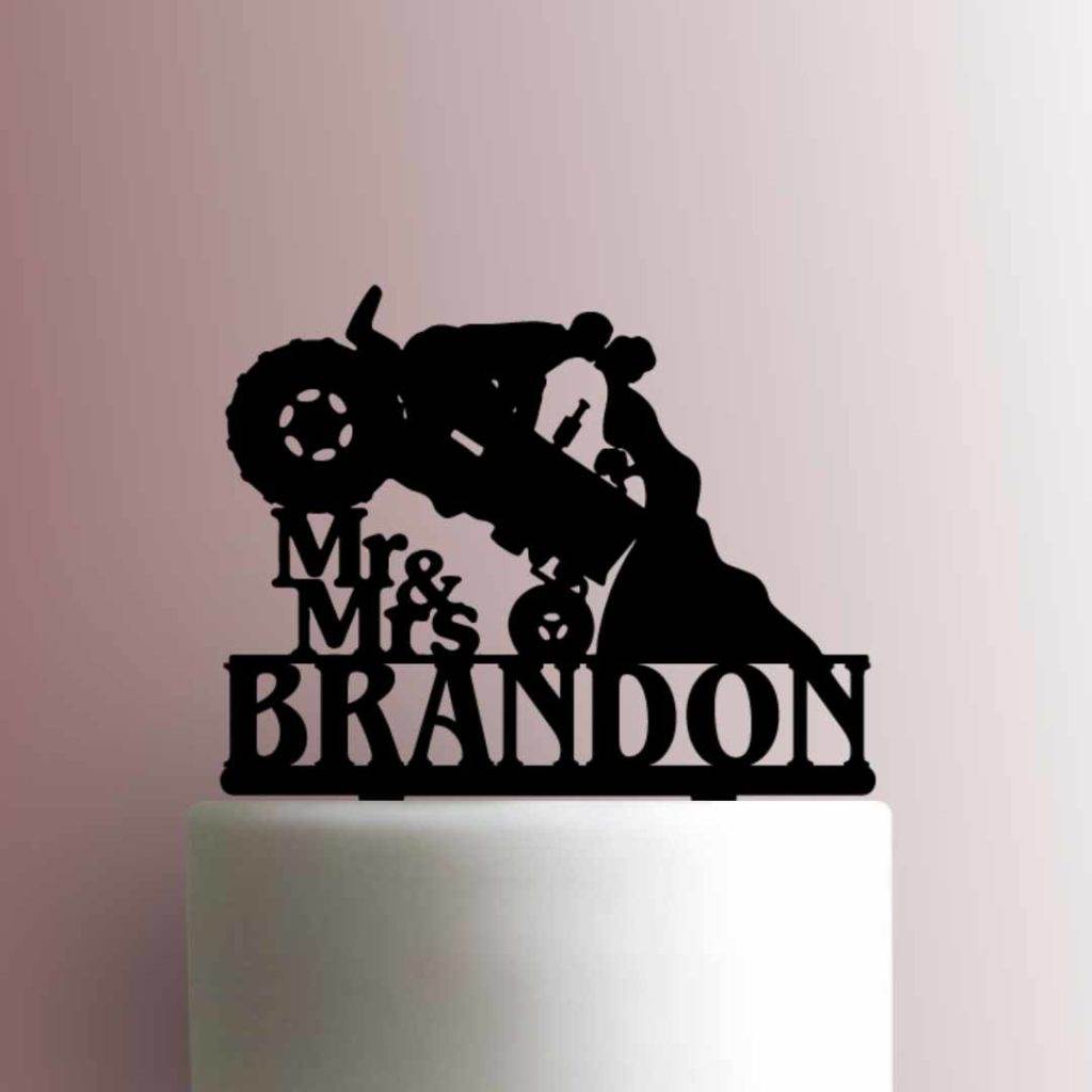 Custom Tractor Wedding Name 225-A259 Cake Topper | JB Cookie Cutters