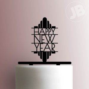 Happy New Year Art Deco 225-839 Cake Topper