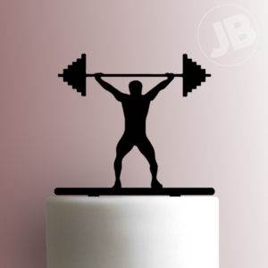 68. Weightlifter Cake Topper Choose Your Age Name & Colour 