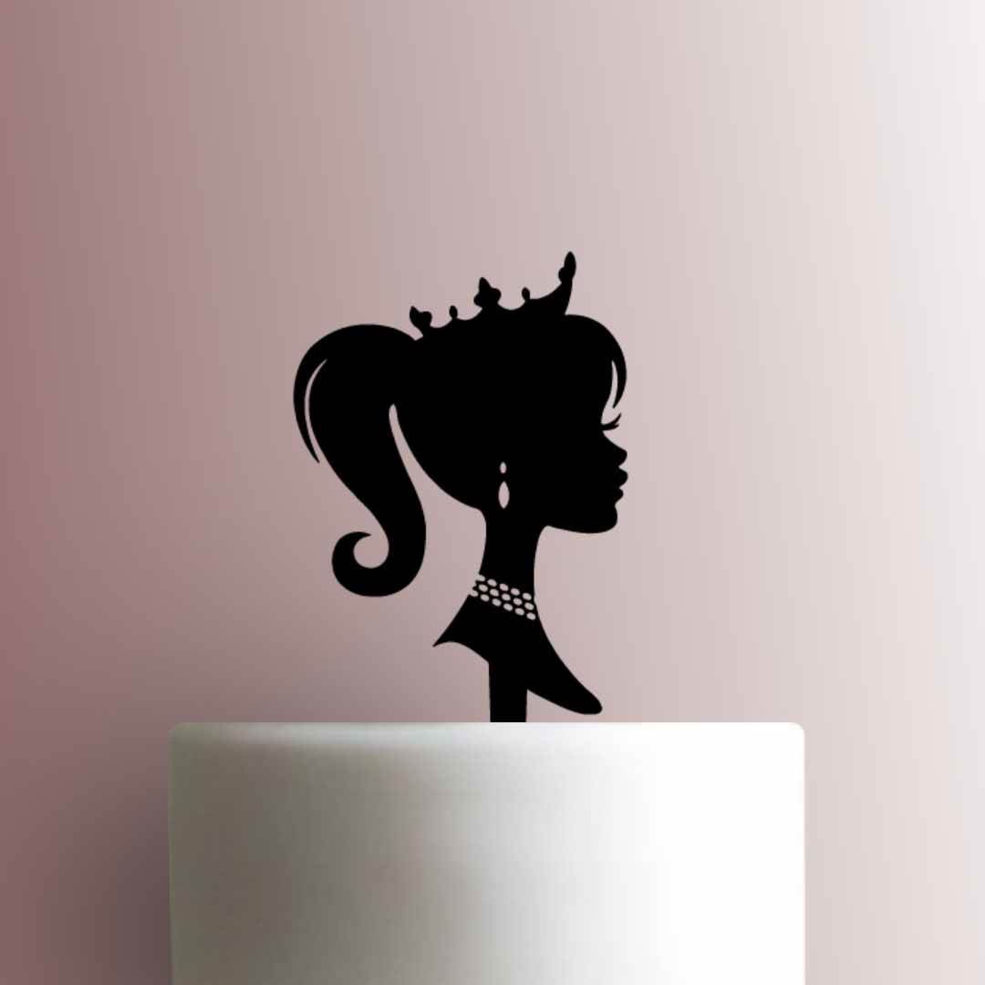 barbie head silhouette cake