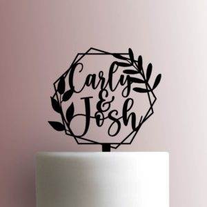 Leaves Wedding Name 225-A417 Custom Cake Topper