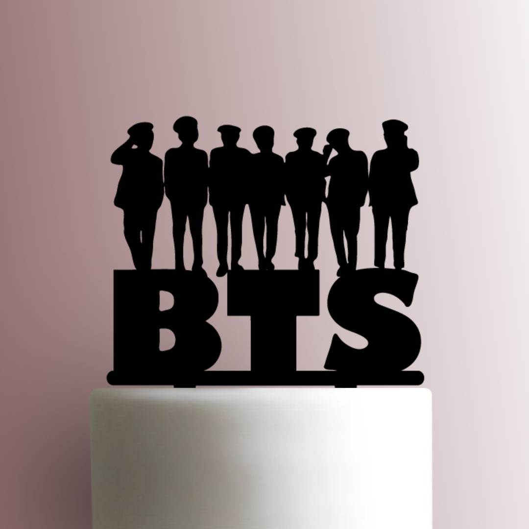 K pop Boy Band GROUP ARMY Vest Logo Cake Topper, 6 inch Round Circle 2 sided