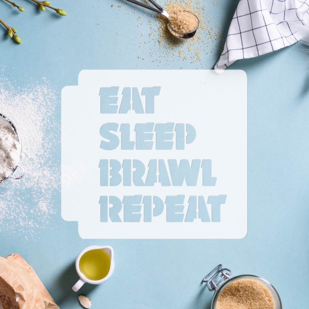 Brawl Stars - Eat Sleep Brawl Repeat 783-F757 Stencil | JB Cookie Cutters